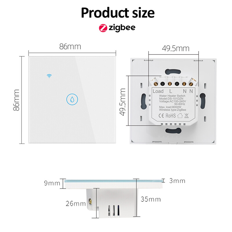 20A/40A Tuya Zigbee nutikas veesoojendi boileri lüliti EU UK 4000/8800W kliimaseadme lüliti töötab koos Alexa Alice Google Home`iga