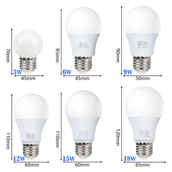 4 τεμ./παρτίδα E27 Λάμπες LED AC 220V SMD2835 3W 6W 9W 12W 15W 18W Lampada Led Light Lights σαλόνι Σπίτι Εσωτερικός χώρος LED Bombilla