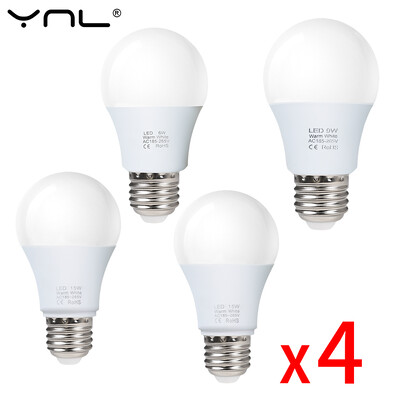 4 vnt./stal. E27 LED lemputės AC 220V SMD2835 3W 6W 9W 12W 15W 18W Lampada Led lemputės Svetainė Namai Vidinis LED Bombilla