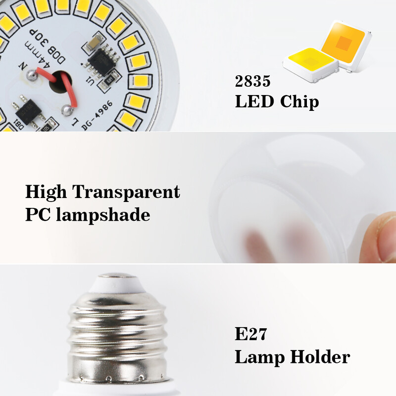 4 vnt./stal. E27 LED lemputės AC 220V SMD2835 3W 6W 9W 12W 15W 18W Lampada Led lemputės Svetainė Namai Vidinis LED Bombilla