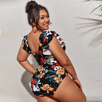 Γυναικεία μπικίνι Y2K Floral Plus Size Γυναικεία μαγιό με στάμπα λεοπάρ