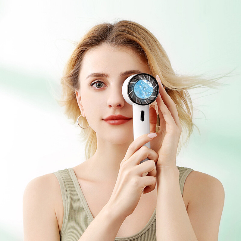 Mini käeshoitav ventilaator, pooljuhtjahutus 2200 mAh aku, kaasaskantav USB laetav käsiventilaator jahutusõhujahuti välistingimustes kasutamiseks