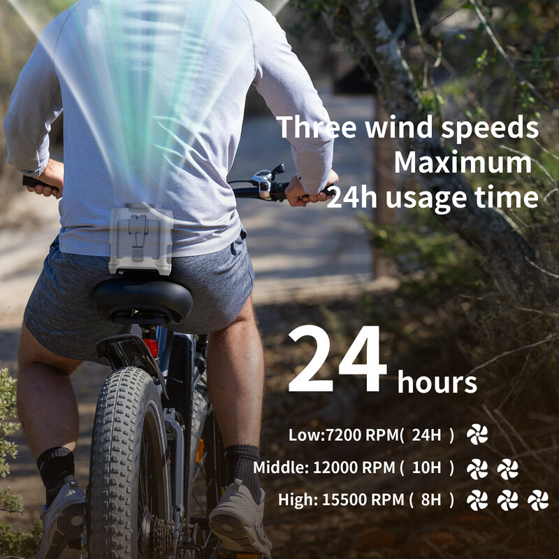Φορητός ανεμιστήρας μέσης εξωτερικού χώρου 20000mAh Κρεμαστός ανεμιστήρας λαιμού Ισχυρός άνεμος με φωτισμό LED Power Bank για αθλητική κούριερ σε εξωτερικούς χώρους