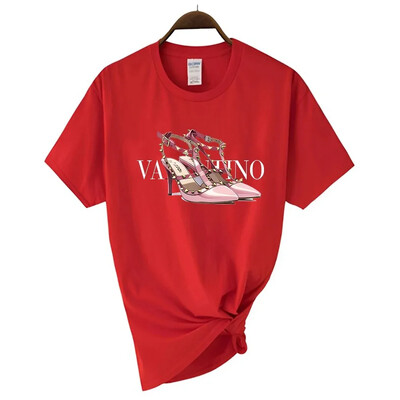 Νέο γυναικείο μπλουζάκι Luxury Plus Size Υψηλής ποιότητας κοντομάνικο κορυφαίο μπλουζάκι μόδας εμπριμέ μπλουζάκι από βαμβακερό λαιμόκοψη