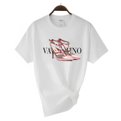 Νέο γυναικείο μπλουζάκι Luxury Plus Size Υψηλής ποιότητας κοντομάνικο κορυφαίο μπλουζάκι μόδας εμπριμέ μπλουζάκι από βαμβακερό λαιμόκοψη