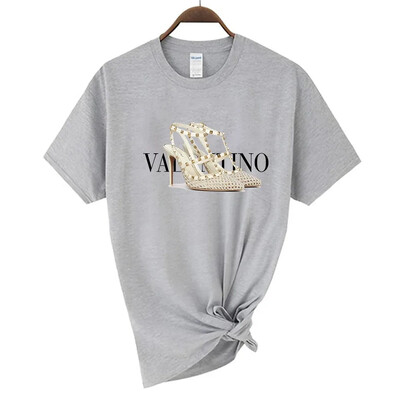 Νέο γυναικείο μπλουζάκι Luxury Plus Size Υψηλής ποιότητας κοντομάνικο κορυφαίο μπλουζάκι μόδας εμπριμέ μπλουζάκι από βαμβακερό λαιμόκοψη