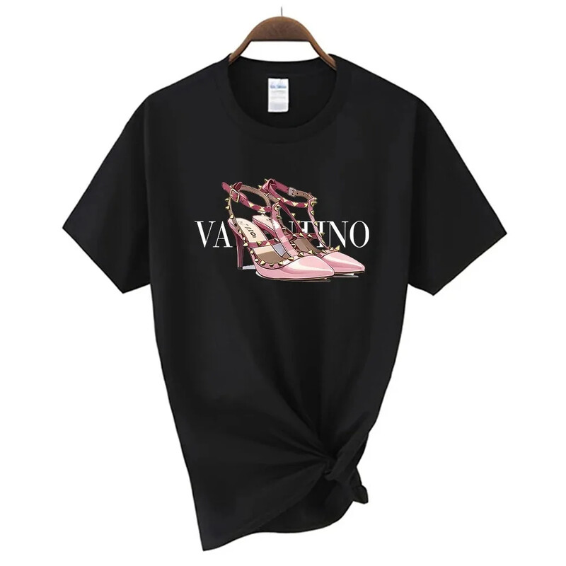 Νέο γυναικείο μπλουζάκι Luxury Plus Size Υψηλής ποιότητας κοντομάνικο κορυφαίο μπλουζάκι μόδας εμπριμέ μπλουζάκι από βαμβακερό λαιμόκοψη