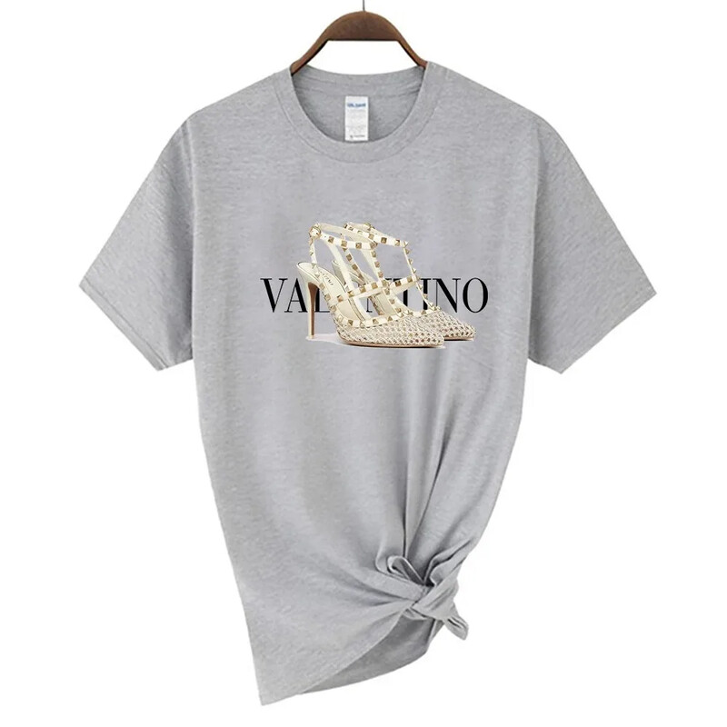 Νέο γυναικείο μπλουζάκι Luxury Plus Size Υψηλής ποιότητας κοντομάνικο κορυφαίο μπλουζάκι μόδας εμπριμέ μπλουζάκι από βαμβακερό λαιμόκοψη