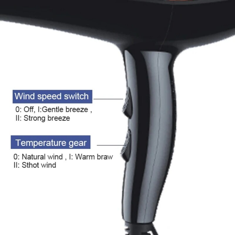 1700w negatiivse iooniga föön mootoriga, kiire kuivatamine, suur kiirus, madal müratase, temperatuuri reguleerimine, juuksehooldus, kiire kuivatamine
