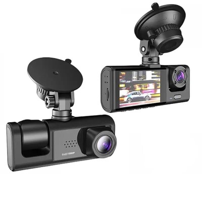 3-канален автомобилен DVR HD 1080P 3-лещи за вътрешно превозно средство Видеорегистратор Трипосочна камера DVRs Рекордер Видеорегистратор Dashcam Видеокамера