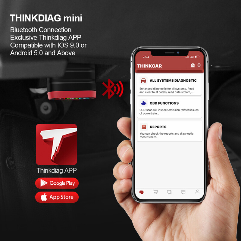 THINKCAR THINKDIAG MINI Obd2 szkenner Auto Full Obd 2 funkciós rendszer diagnosztikai eszközhöz autódiagnosztikai kód olvasó PK ELM327