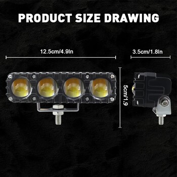 Автомобилна LED работна светлина Лента за ходови светлини 12V 24V 18W Точкова светлина за мъгла за джип, камион, кола, трактор, SUV, ATV 4x4, фарове, лампа