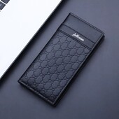 Мъжки дълъг кожен портфейл със слот за няколко карти Ултратънък портфейл от плат Ежедневна ежедневна употреба Мека вертикална квадратна форма