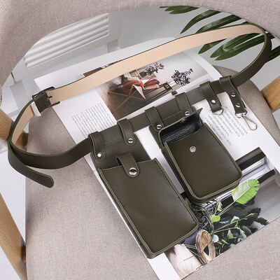 2-osaline naiste vöökott Luksusliku disainiga taktikalised vöökotid Naiste nahast klapiga Fanny Pack õlakott rinnakott