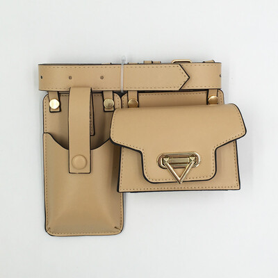 2-osaline naiste vöökott Luksusliku disainiga taktikalised vöökotid Naiste nahast klapiga Fanny Pack õlakott rinnakott