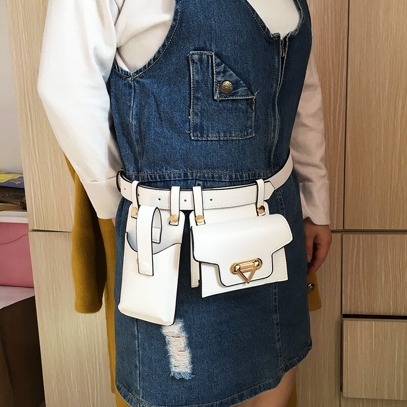 2-osaline naiste vöökott Luksusliku disainiga taktikalised vöökotid Naiste nahast klapiga Fanny Pack õlakott rinnakott