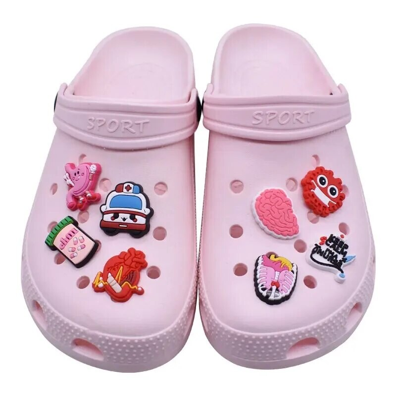 27tk Medical Series Shoe Charms komplekt puukingad Bogg Bag Bubble Slides Sandaalid, PVC kingakaunistused Rannakott Aksessuaarid