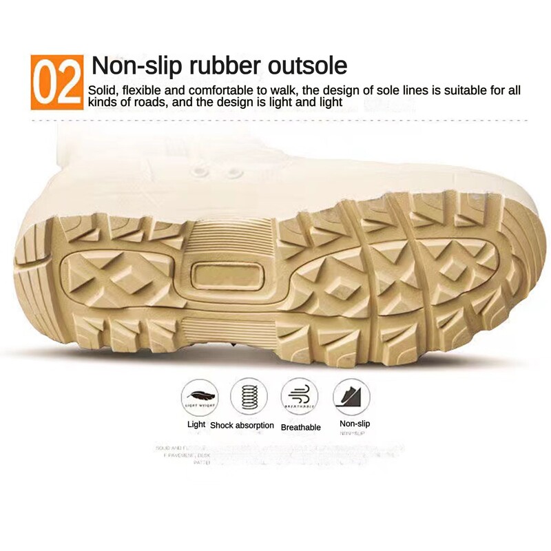 Suure jõudlusega taktikalised saapad meestele Mustad veekindlad välimatkasaapad Libisemisvastased sõjaväesaapad