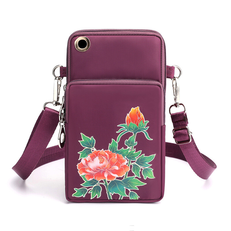 Ristkorpuse hulgimüük naiste mobiiltelefonikott 2024 uus suvine suure ekraaniga naiste emakott vertikaalne mitmekihiline väike lõuendist rahakott