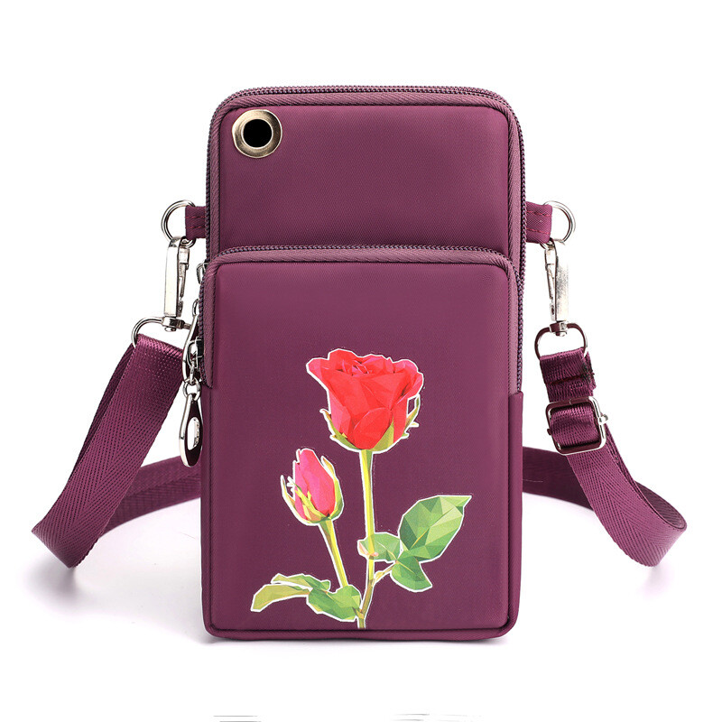 Ristkorpuse hulgimüük naiste mobiiltelefonikott 2024 uus suvine suure ekraaniga naiste emakott vertikaalne mitmekihiline väike lõuendist rahakott