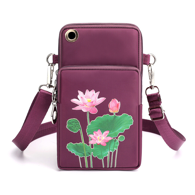 Ristkorpuse hulgimüük naiste mobiiltelefonikott 2024 uus suvine suure ekraaniga naiste emakott vertikaalne mitmekihiline väike lõuendist rahakott