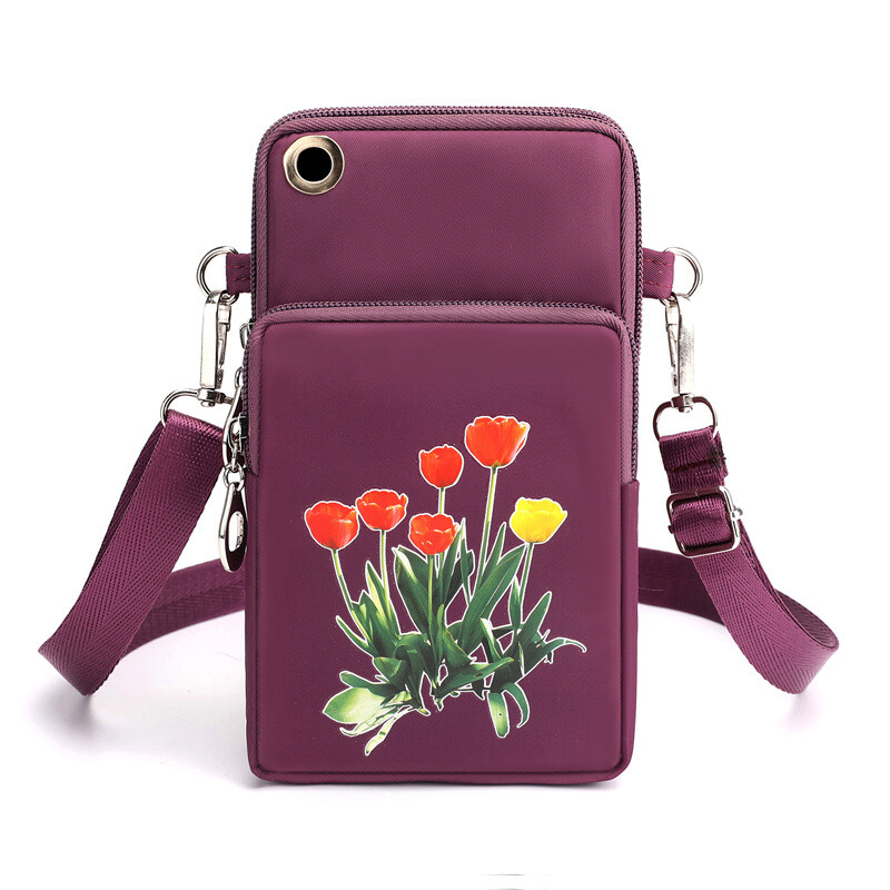 Ristkorpuse hulgimüük naiste mobiiltelefonikott 2024 uus suvine suure ekraaniga naiste emakott vertikaalne mitmekihiline väike lõuendist rahakott