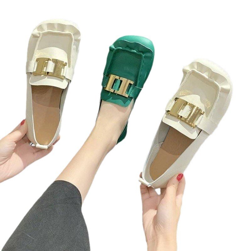 Loafers, Interneti-kuulsuste kingad, pehme tald, libisemine, vabaaja ümmargused jalanõud, sõidujalatsid, madalad naiste suures suuruses kingad