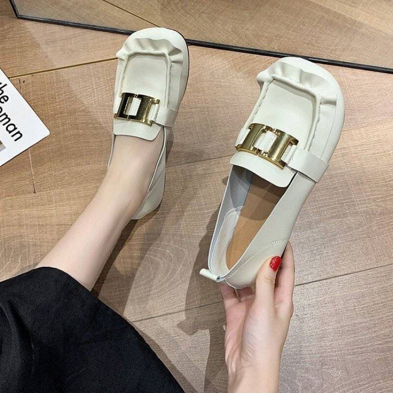 Loafers, Interneti-kuulsuste kingad, pehme tald, libisemine, vabaaja ümmargused jalanõud, sõidujalatsid, madalad naiste suures suuruses kingad