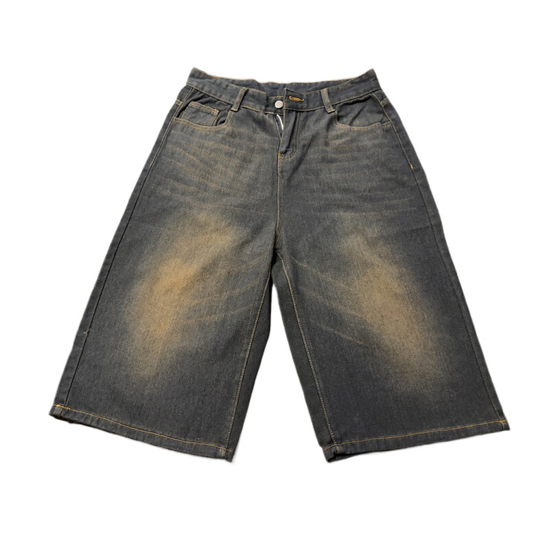 QWEEK Y2k Vintage Baggy Jorts Naiste suvised laia säärega põlvedeni teksad Korea tänavarõivad vabaaja pestud teksapüksid