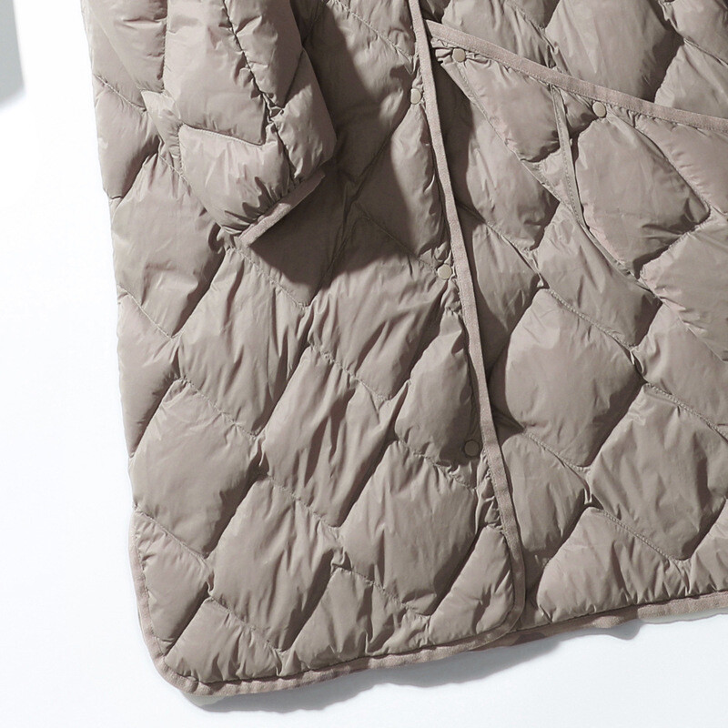 Schinteoni naiste ülikerge valge pardi sule pikk jakk Argyle V-kaelusega kaelarihm vabaaja sügistalvine mantel 2023 uus mood