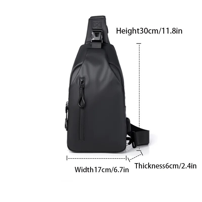 Suure mahutavusega laste ja meeste USB-laadimise multifunktsionaalne rinnakott on lihtne ja kerge ühe õlakottiga