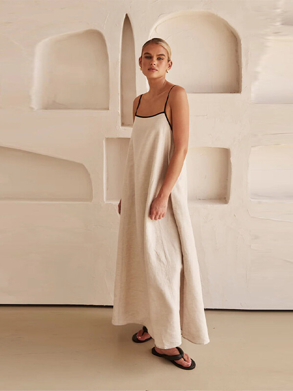 Ljetne seksi ženske duge haljine bez leđa bez rukava Ženska elegantna opuštena šik maksi haljina Ženska ulična maksi vetsidos