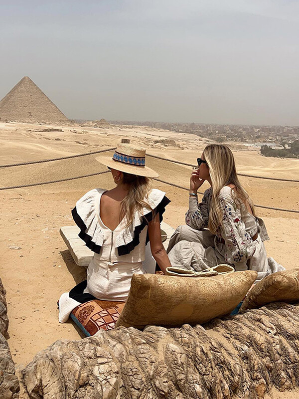 Елегантен контрастиращ комплект дамска миди пола с висока талия пачуърк V деколте Секси костюм с волани без гръб Летни дамски ваканционни тоалети