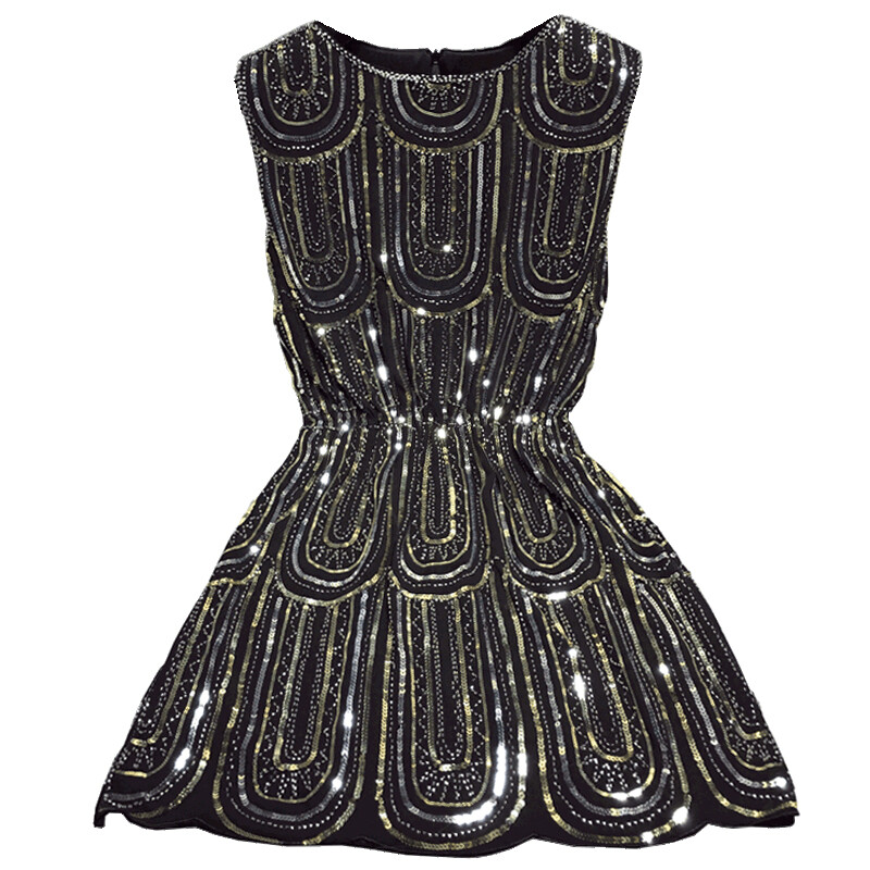 Rochie Mini Paiete Pentru Femei Stil Casual Tank Decolteu O Rochii Femei Rochie de petrecere fara maneci