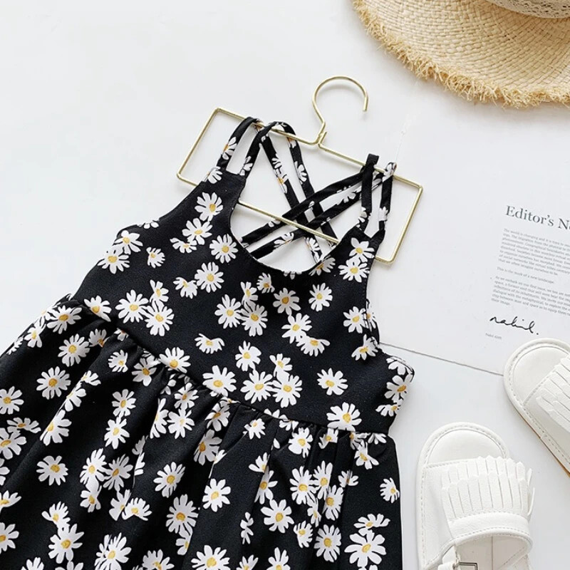 Suvetüdruku seljata, karikakrast ripatsiga kleit mereäärne pühadeaegne lasteriided 1-6 a.