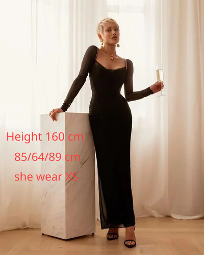 Mingmingxi talvemustad pidulikud kleidid Elegantsed ja kaunid pikkade varrukatega Bodycon pidulikud õhtukleidid Pikad Vestidos