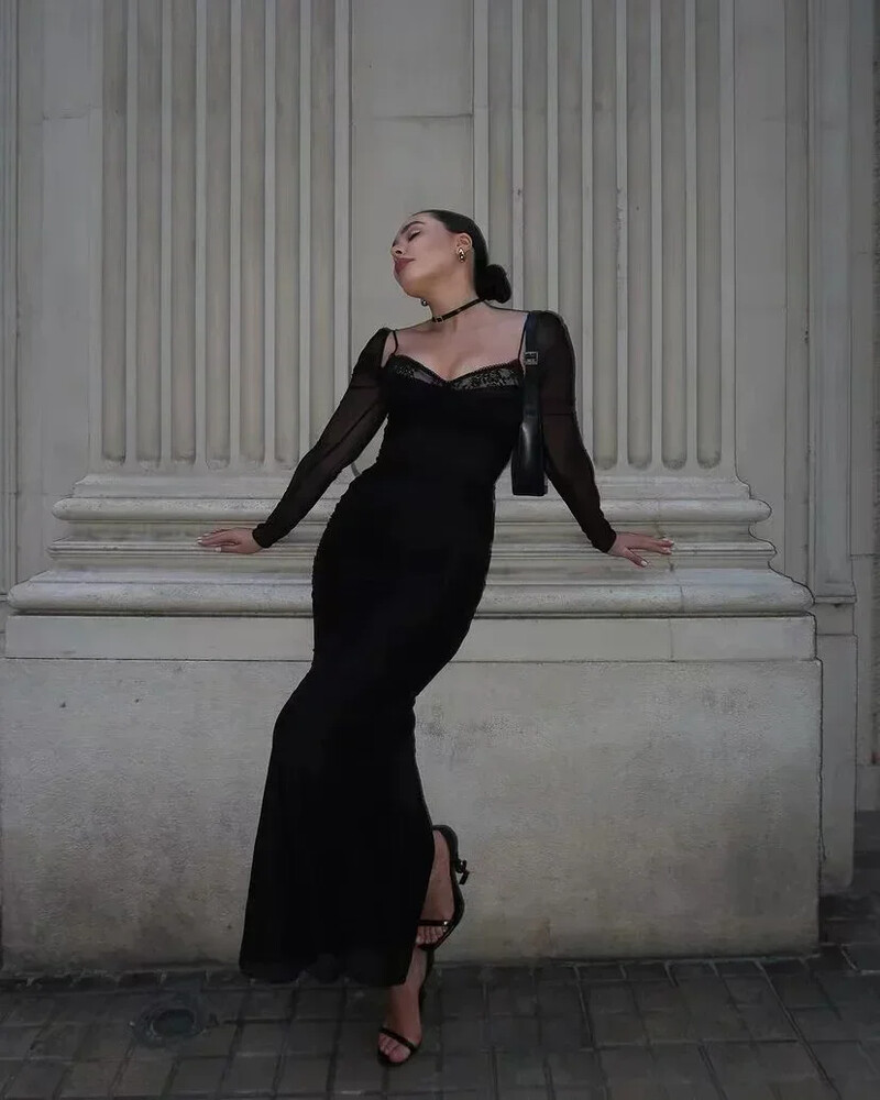 Mingmingxi rochii de ocazie formale negre de iarnă, elegante și frumoase, cu mâneci lungi, cu mâneci lungi, rochii de seară de petrecere, rochii lungi