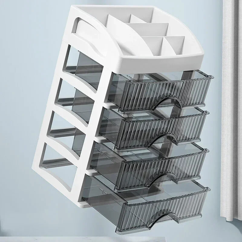 Ladica Kutija za pohranu nakita Prozirna kutija za pohranu šminke velikog kapaciteta Višeslojni višenamjenski stolni organizator