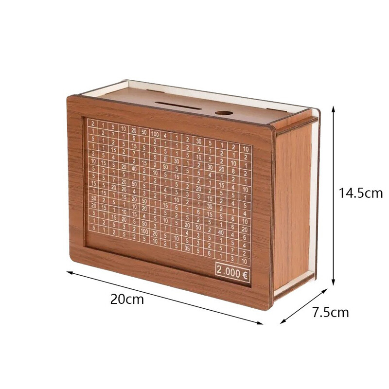Rahakast, hoiupõrsas, puidust rahapank, korduvkasutatav rahakast säästmise eesmärgi ja numbritega, mida kontrollida, aitab säästa harjumust
