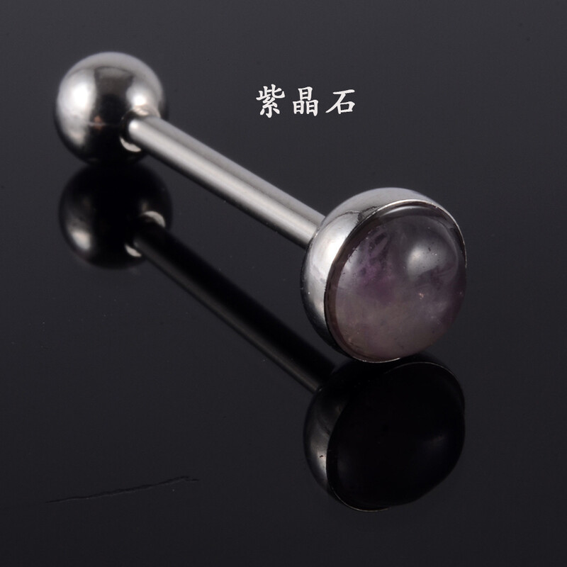 Piiriülene G23 titaankuuli sirge keeleküünte roostevabast terasest pikendatud kivist keelerõngas suure suurusega väliskeerme läbistav keele kaunistus