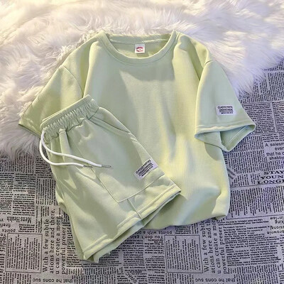 Καλοκαιρινό φαρδύ γυναικείο κοστούμι αδυνατίσματος Plus Size Σετ δύο τεμαχίων Casual Sports Outerwear Streetwear κοντά μανίκια