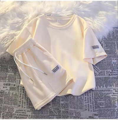 Καλοκαιρινό φαρδύ γυναικείο κοστούμι αδυνατίσματος Plus Size Σετ δύο τεμαχίων Casual Sports Outerwear Streetwear κοντά μανίκια