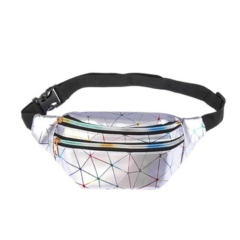 Νέα μόδα γυναικεία πακέτα μέσης Fanny Pack Πορτοφόλι τσάντα ισχίου τσάντα ζώνη λέιζερ Τσάντες με γεωμετρικά σχέδια Πορτοφόλι