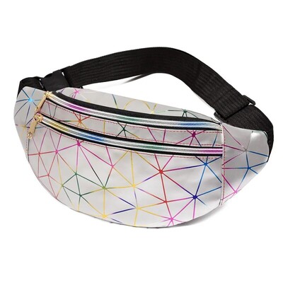 Нови модни дамски раници за талия Fanny Pack Pouch Портмоне за бедрата Чанти с лазерен колан Портфейл с геометрични шарки