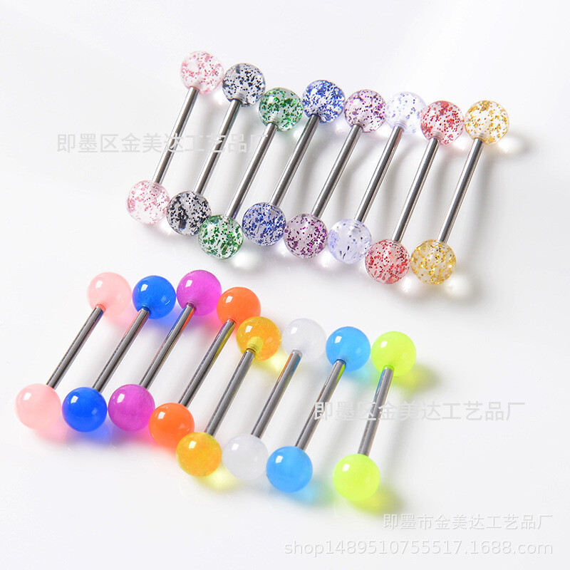 Közvetlenül a gyártótól UV Soft Pole Light Up Tongue Nail Kit testpiercing Ékszer Mellkas Gyűrű Köröm Akril