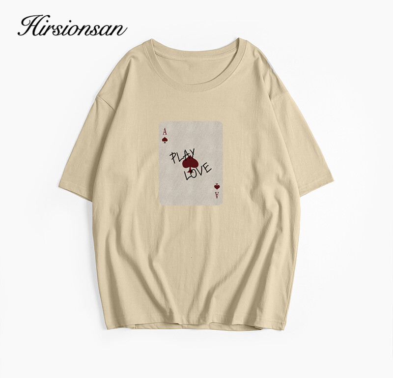 Hirsionsan "play Love" kirjatrükiga T-särk naiste suvine puuvillane pehme lühikeste varrukatega t-särk, naiste suur tänava gooti tops