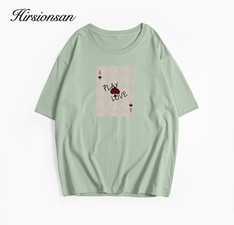 Hirsionsan "play Love" kirjatrükiga T-särk naiste suvine puuvillane pehme lühikeste varrukatega t-särk, naiste suur tänava gooti tops