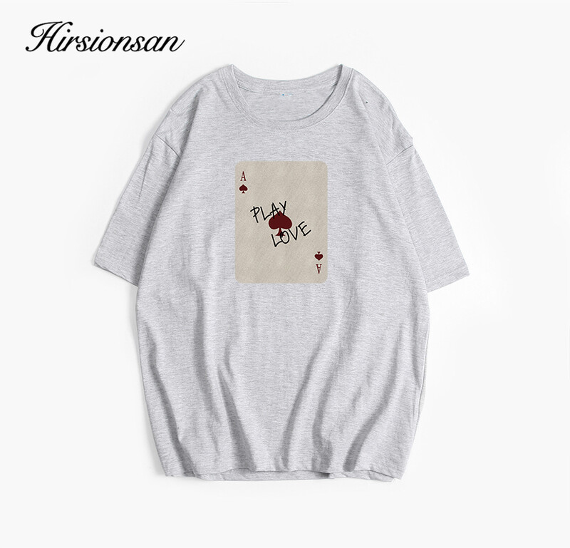 Hirsionsan "play Love" kirjatrükiga T-särk naiste suvine puuvillane pehme lühikeste varrukatega t-särk, naiste suur tänava gooti tops