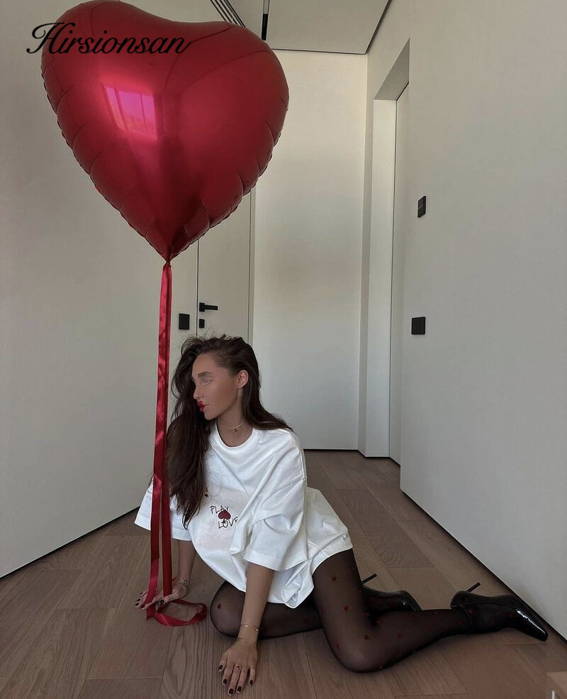 Hirsionsan "play Love" kirjatrükiga T-särk naiste suvine puuvillane pehme lühikeste varrukatega t-särk, naiste suur tänava gooti tops