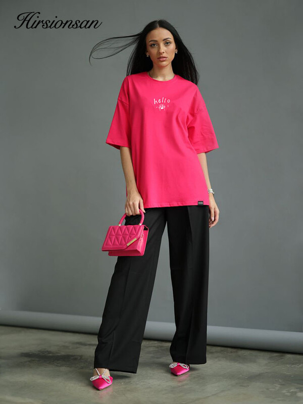 Hirsionsani uued naiste graafilise trükiga puuvillased T-särgid Naiste Khaki Suuremõõtmelised vabaaja särgid Unisex lühikeste varrukatega suvetopsid